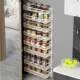 Punch-free door rear wall-mounted storage shelf multi-layer adjustable kitchen cabinet wall seasoning rack