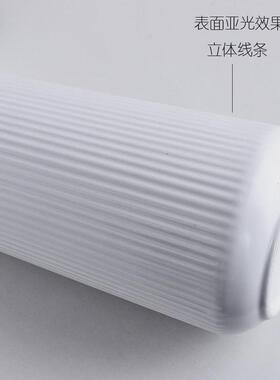 白色竖条纹陶瓷花瓶简约现代小口插花水培鲜花器餐桌客厅摆件高级