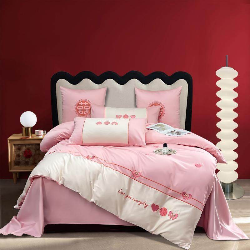 全棉四件套长绒棉结婚庆床单被套刺绣100s支纯棉新婚家居六七件套,淘宝优惠券,粉丝福利购,淘宝优惠卷