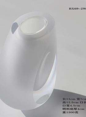 吕林霞加厚玻璃花瓶平口碗状花瓶厚底玻璃花瓶透明花盆家居摆件