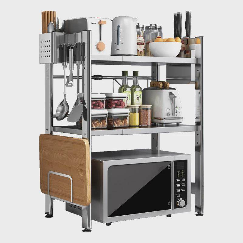 不锈钢微波炉架子置物架厨房双层台面收纳烤箱架家用桌面置物支架,淘宝优惠券,粉丝福利购,淘宝优惠卷