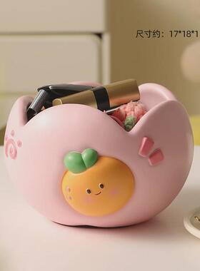 2024网红新款心想事橙钥匙收纳摆件客厅餐桌水果盘家居摆件工艺品