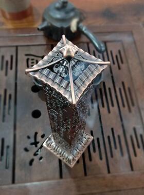 工艺品摆件大号红铜心经柱仿铜立式熏香炉家用装饰香摆件批发