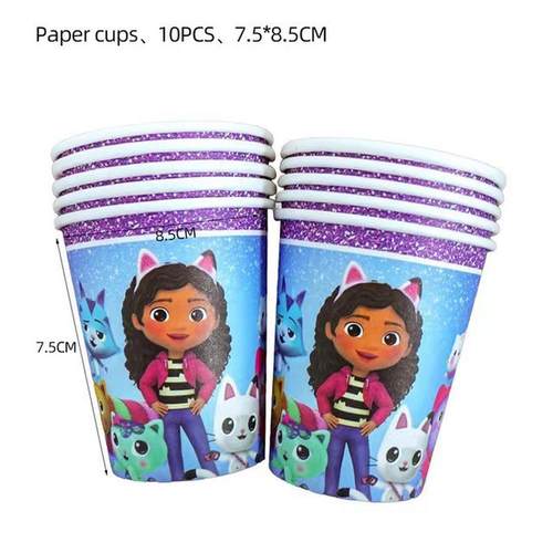 盖比的娃娃屋Dollhouse生日派对Gabby气球餐具纸盘纸杯桌布套装 - 图1