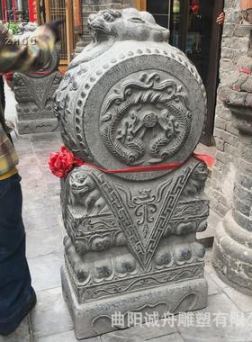 门口鼓石一对青石仿古门墩石鼓户外园林农村自建房别墅抱摆件