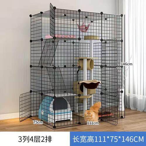 猫咪猫笼子别墅三层猫舍室内家用宠物超大猫屋窝大空间折叠款 - 图2