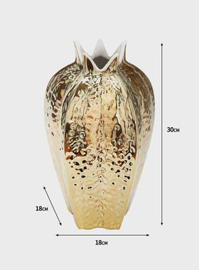 创意陶瓷摆件高级感仿真餐厅婚庆酒店花瓶套装家居客厅电视柜花器