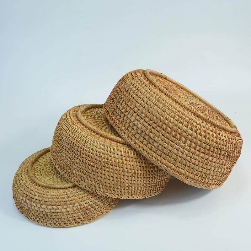 藤编圆形水果篮编织收纳篮收纳筐客厅水果盘编织筐家用馒头筐,淘宝优惠券,粉丝福利购,淘宝优惠卷