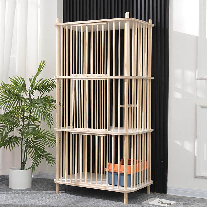 【质保】实木猫窝两层笼子猫别墅人猫共用半封闭猫跳台中小型猫屋,淘宝优惠券,粉丝福利购,淘宝优惠卷