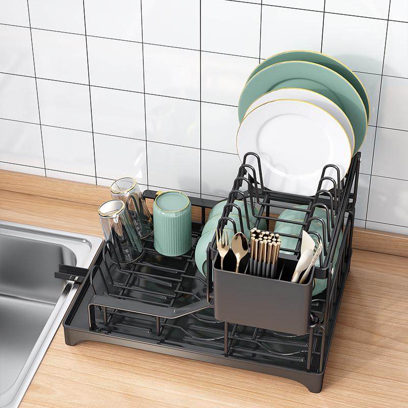 厨房家用桌面沥水收纳架筷子杯架一体置物架拆装双层碗碟架,淘宝优惠券,粉丝福利购,淘宝优惠卷