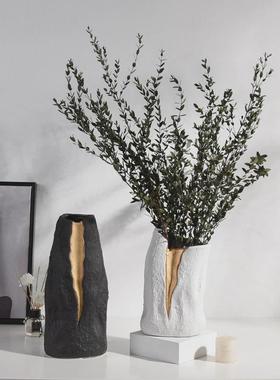 热销陶瓷花瓶现代简约磨砂花器客厅样板房家居装饰干花插花饰品摆