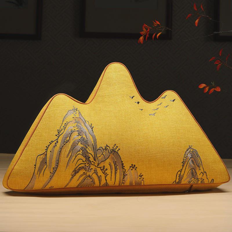 山形靠枕中式异形抱枕客厅沙发座椅靠垫高档中国风靠山腰枕靠背垫 - 图0