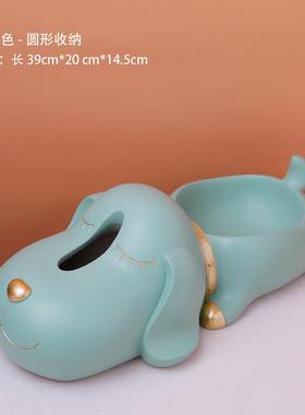 创意狗狗纸巾收纳盒桌面摆件桌面餐桌床头柜梳妆台可爱收纳狗狗