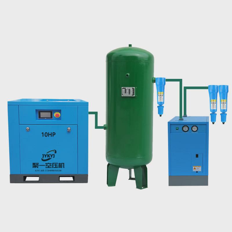 一套空气压缩机系统1立方小型稳压7.5kw10匹永磁变频螺杆式空压机 - 图0