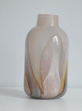 热销玻璃花瓶创意饰品水墨晕染插花器中式复古高级感软装摆件样板