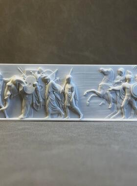 复古艺术石膏浮雕立体装饰画相框画心桌面摆件酒柜书架装饰礼物