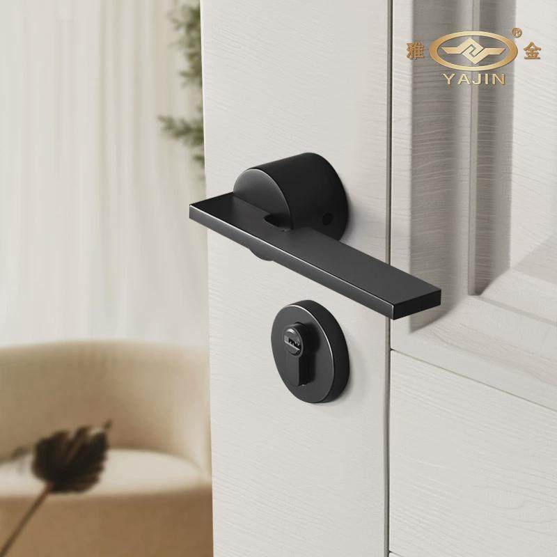 卧室分体锁房间静音黑色机械办公室房门锁执手门把手室内木门锁具,淘宝优惠券,粉丝福利购,淘宝优惠卷