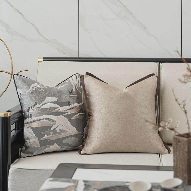 XEI3新中式客厅沙发抱枕靠垫套红色流苏拼接腰枕样板间方形抱枕套,淘宝优惠券,粉丝福利购,淘宝优惠卷