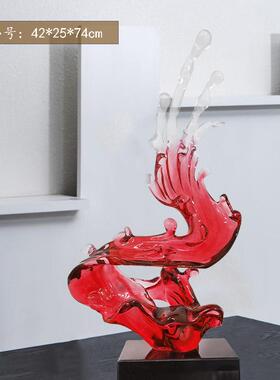 浪花雕塑玄关现代艺术工艺品大型客厅样板房酒店北欧创意抽象摆件