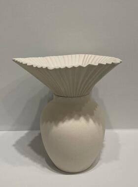 植物水培大肚条纹北欧欧式玻璃干花白色简约玻璃瓶插花小清新