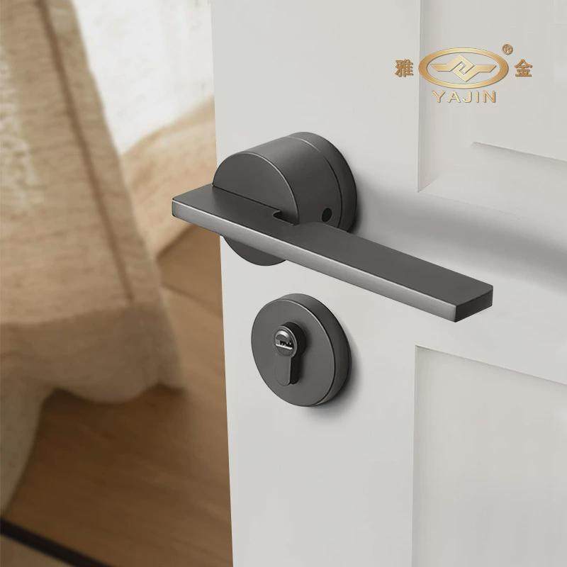 卧室分体锁房间静音黑色机械办公室房门锁执手门把手室内木门锁具,淘宝优惠券,粉丝福利购,淘宝优惠卷