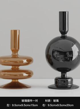 现代简约大地色高级感家居装饰品客厅小众艺术酒柜餐边柜酒柜摆件