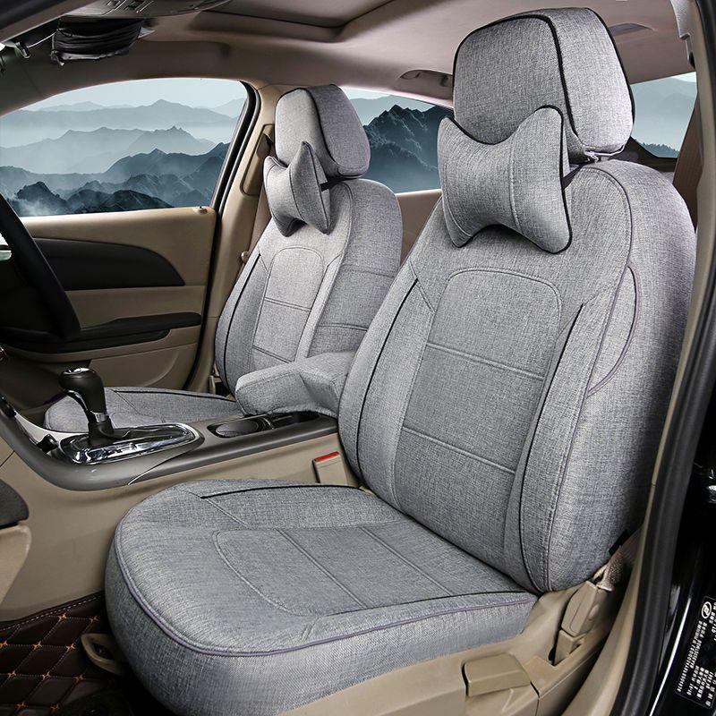 wC0现做亚麻全包座套汽车座垫四季通用新款五座七座全包围布艺座 - 图2