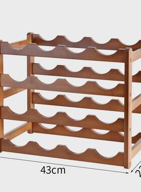 创意轻奢红酒架子展示架葡萄酒架桌面置物架摆件客厅实木酒柜家用