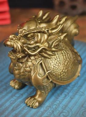 铜镇宅龙龟摆件龙生九子荣归霸下客厅书房桌面招财文玩赑屃工艺品