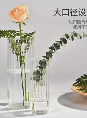 花瓶摆件客厅插花简约创意透明玻璃水培鲜花落地北欧轻奢ins装饰