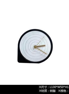 北欧简约现代轻奢树脂座台钟表摆件样板间书房卧室客厅桌面装饰品