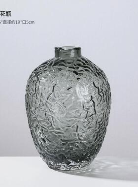 现代吊钟大肚子小口玻璃花瓶水培设计客厅新品创意插花花器