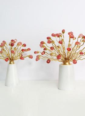 现代轻奢客厅玄关金属紫水晶摆件电视柜创意台面家居装饰品摆设