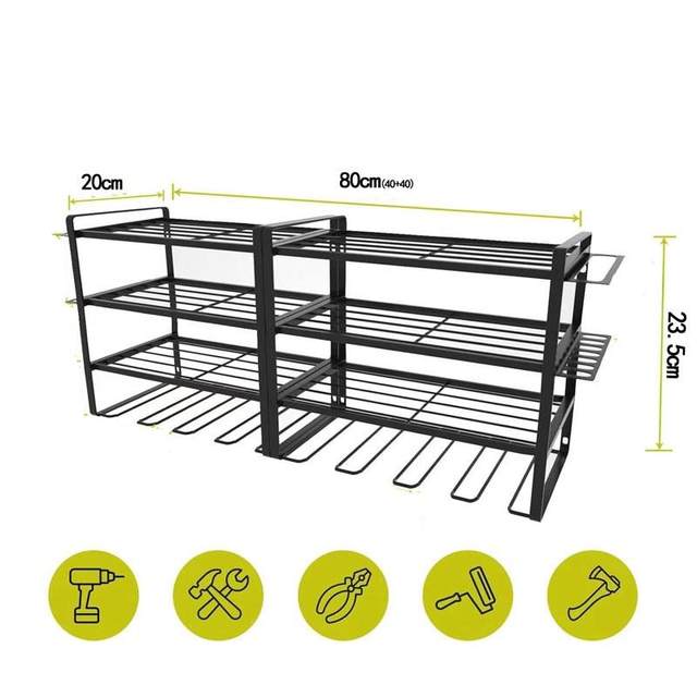 Wall tool rack hardware power tool hanging wall panel sorting storage rack artifact handheld electric drill hanging rack hole board