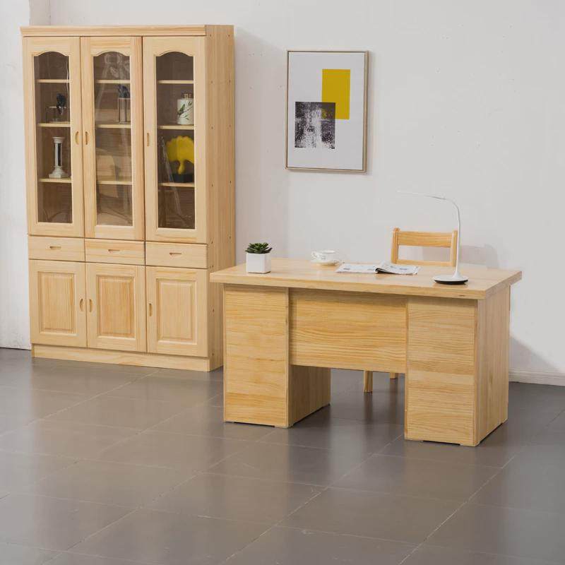 L7松木书桌全实木办公桌带书架电脑桌原木教师写字台儿童家用学习,淘宝优惠券,粉丝福利购,淘宝优惠卷