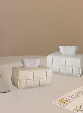 热销奶油风树脂纸巾盒客厅卧室桌面餐巾纸收纳盒创意简约高档装饰