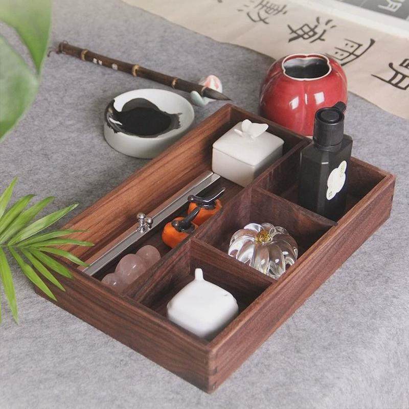 黑胡桃木木质文盘收纳文房四宝多功能收纳收纳盒毛笔托盘,淘宝优惠券,粉丝福利购,淘宝优惠卷