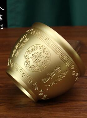 黄铜米缸招米聚宝盆八宝缸办公室客厅纪念品百福创意纯铜金属铜缸