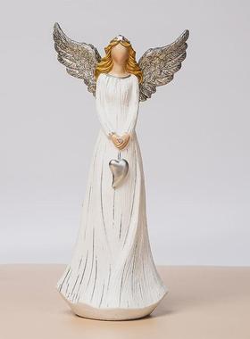 北欧女神轻简约家居ins风天使现代人物客厅电视柜树脂工艺品摆件