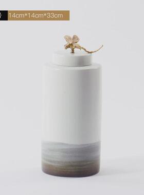 Q683新中式摆件陶瓷样板间客厅酒柜办公室茶室书柜博古架软装饰品