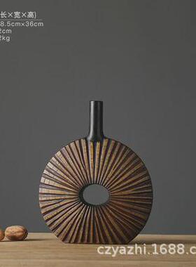 美式花瓶摆件插花高档中式创意欧式客厅电视柜玄关树脂家居装饰品