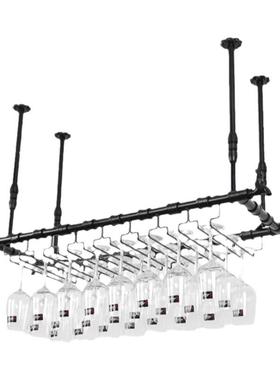 悬挂式红酒杯架子展示架酒馆铁艺吧台酒吧红酒架高脚杯架收纳架