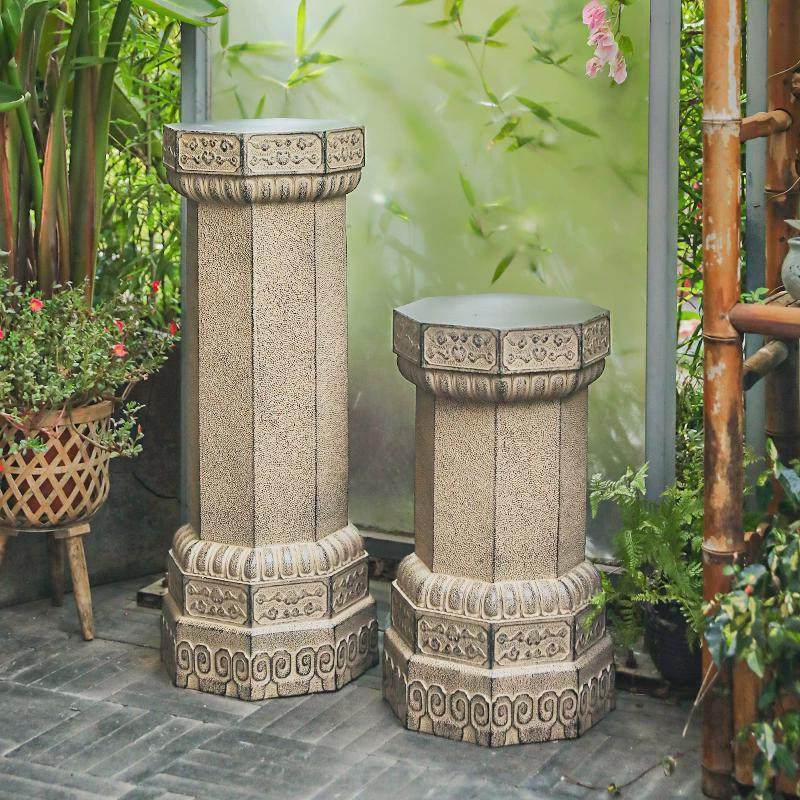 汉韵堂中式庭院装饰摆件仿古石墩园艺造景装饰品户外实木花架,淘宝优惠券,粉丝福利购,淘宝优惠卷