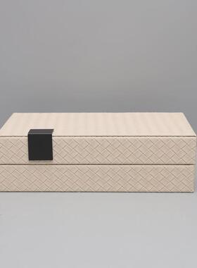 热销饰皮革收纳盒摆件样板房卧室客厅首衣帽间现代简约盒桌面家居