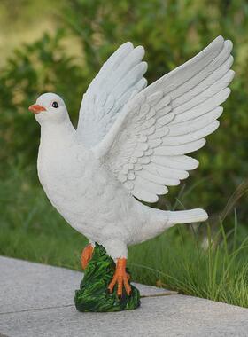 户外花园鸽子雕塑摆件别墅庭院阳台房顶仿真动物树脂景观装饰小品