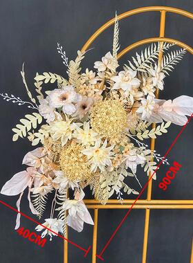 批发婚庆路引花地排花仿真绢花成品装饰花排酒店花墙大款婚礼花艺