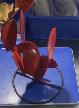 金属铁艺仙人掌摆件仙人掌七彩花园庭院装饰金属