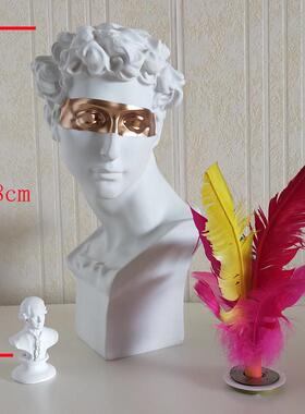 28cm小卫蒙眼金橙眼艺术头像树脂仿石膏雕像北欧式风雕塑抽象摆件