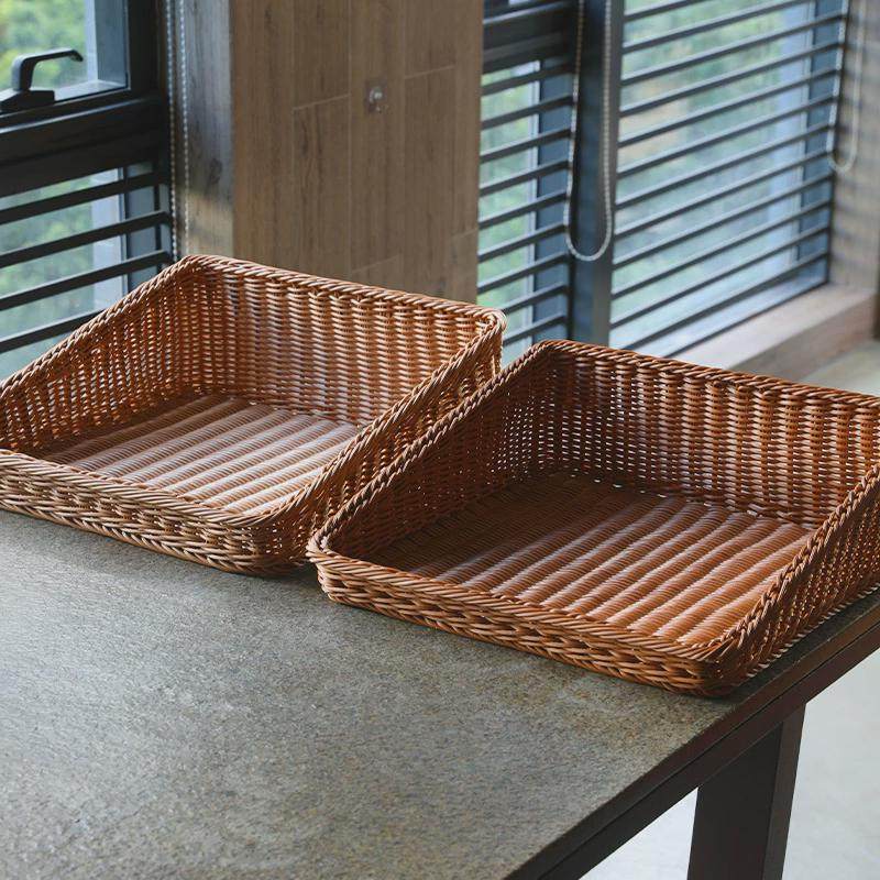 桂味源超市橱窗展示陈列筐塑料仿藤编织篮面馒头水果蔬菜收纳篮,淘宝优惠券,粉丝福利购,淘宝优惠卷