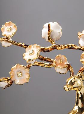 热销轻奢合金客厅摆件梅花鹿创意电视柜现代酒柜玄关装饰品工艺品